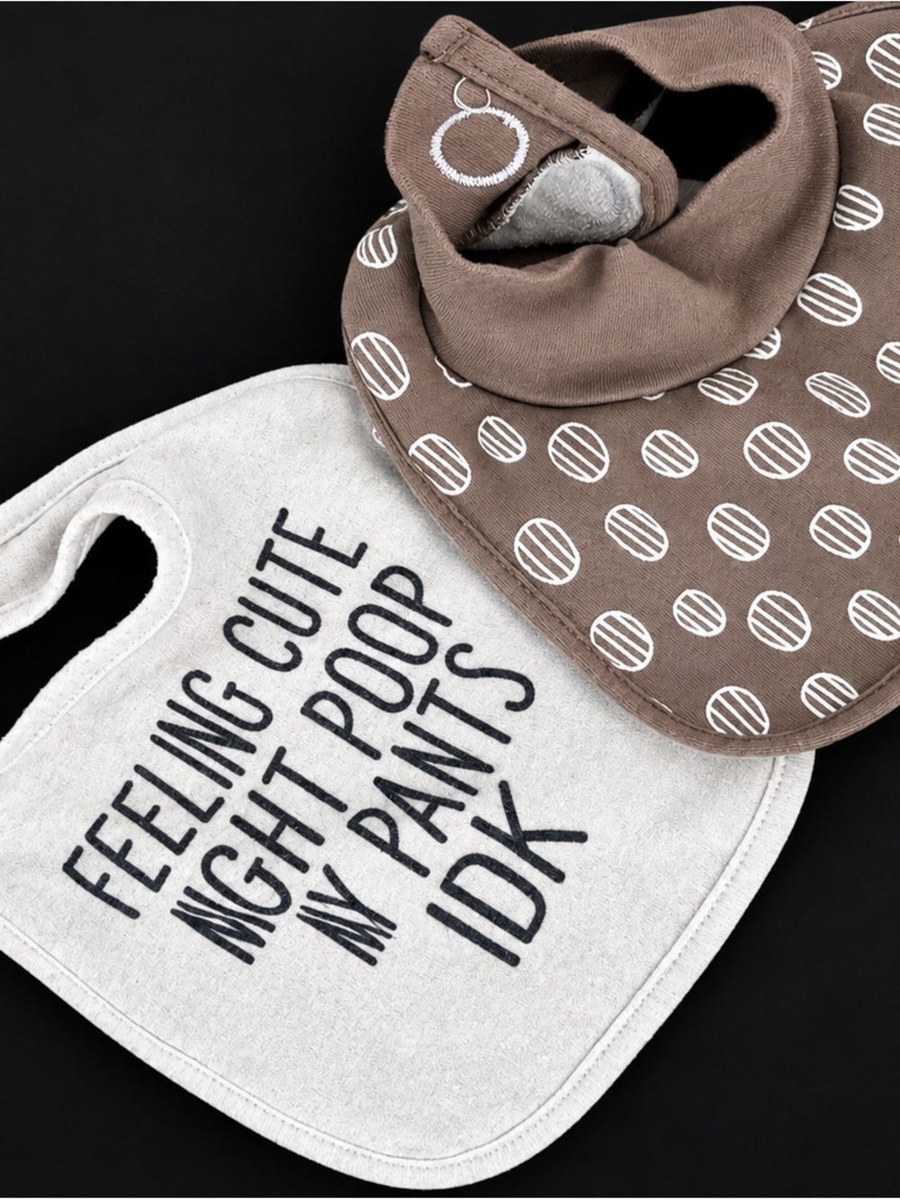 Brown and Cream Baby Bib Set - Soft Absorbent Kids Bibs